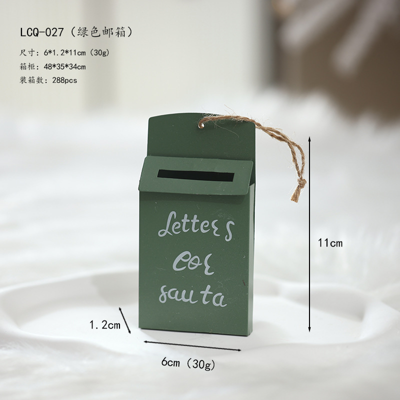 Nuevos productos transfronterizos pequeños buzones correos antiguos retro buzones colgantes de árbol de Navidad decoración de Navidad props