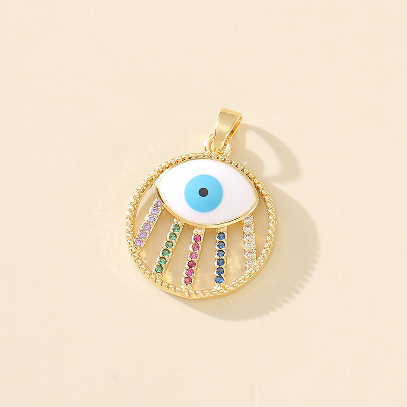 7g Weight Pendant Jewelry Making Type 20*20mm Jewelry Making Size Zircon Inlay Material DIY Jewelry Accessories Classification 1 Piece Quantity Copper Material Devil's Eye Pattern Polished Finish Plating Design Casual, Simple Style Style 1 Piece 20*20mm Copper Zircon Devil's Eye Polished Pendant 6