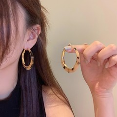 豹纹几何耳环女轻奢高级感耳圈小众个性辣妹耳钉耳饰
