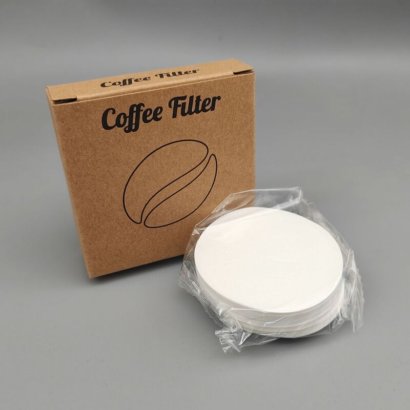Kraft Paper Box Round Hand Coffee Moka Pot Drip Coffee Filter Paper Le Press Pot Coffee Filter Paper 50g