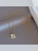 Fashionable necklace stainless steel, universal chain for key bag , city style, four-leaf clover, light luxury style, Japanese and Korean