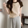 空白撞色女短袖夏季t恤