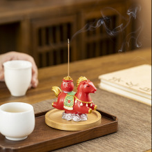 马上有福小马香插香炉茶宠可爱树脂香座托卧室持久留香桂花香薰