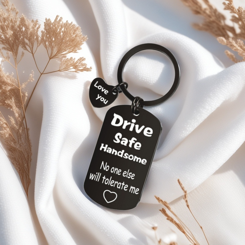Cross-Border Stainless Steel Keychain Drive Safe Father's Day Gift for Son, Husband, Father, Customizable DIY