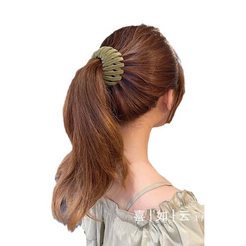 Temperamental flocking bird's nest hair ring hair iron for girls to tie high ponytail, internet celebrity  new grabber headgear