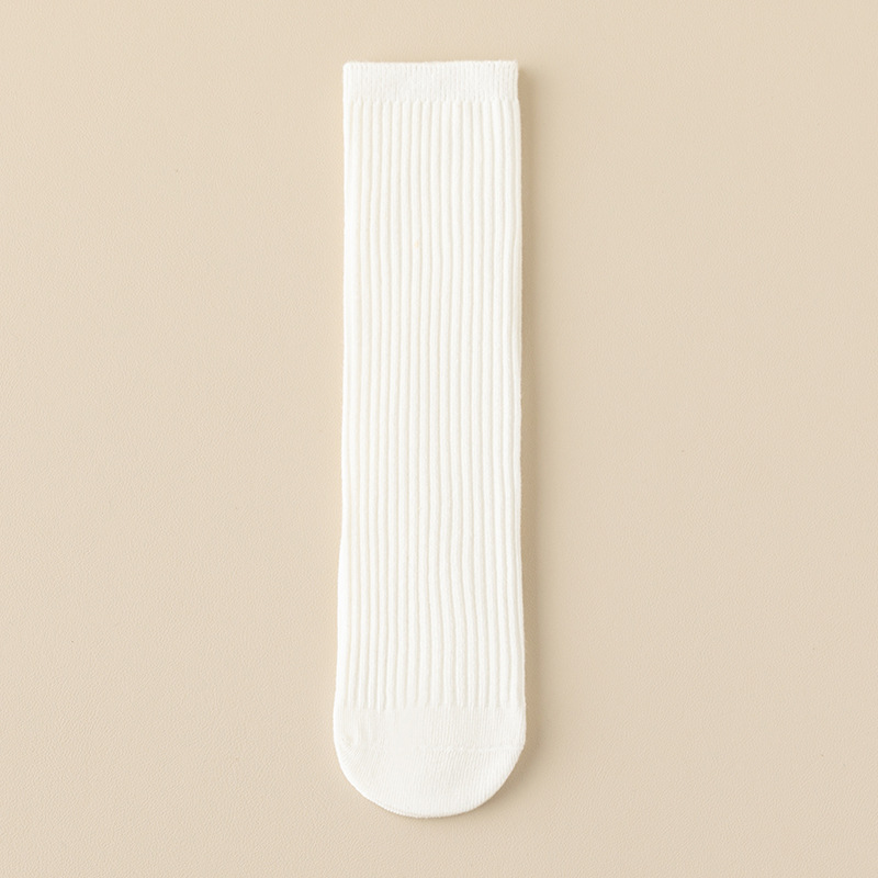 Calcetines de baile infantiles de colores brillantes, calcetines largos de color sólido para niños y niñas, calcetines hasta la pantorrilla de doble aguja, calcetines largos rectos al por mayor.