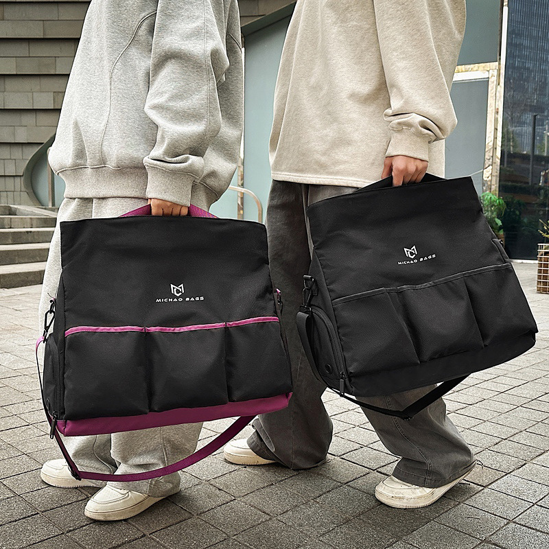 Bolsa de fitness deportiva de separación seca y húmeda simple japonesa, bolsa de viaje de negocios de gran capacidad, bolsa de moda callejera de moda de todo fósforo
