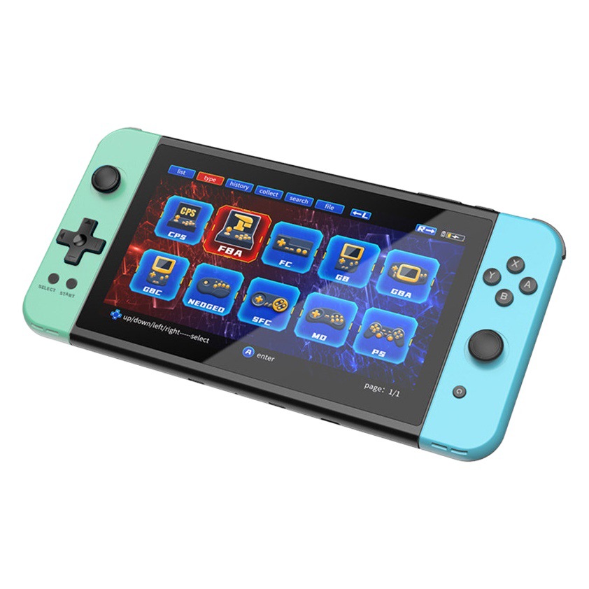 Powkiddy X70 máquina de juego portátil hd 7 pulgadas rockero FC arcade GBA doble lucha PSP máquina de mano