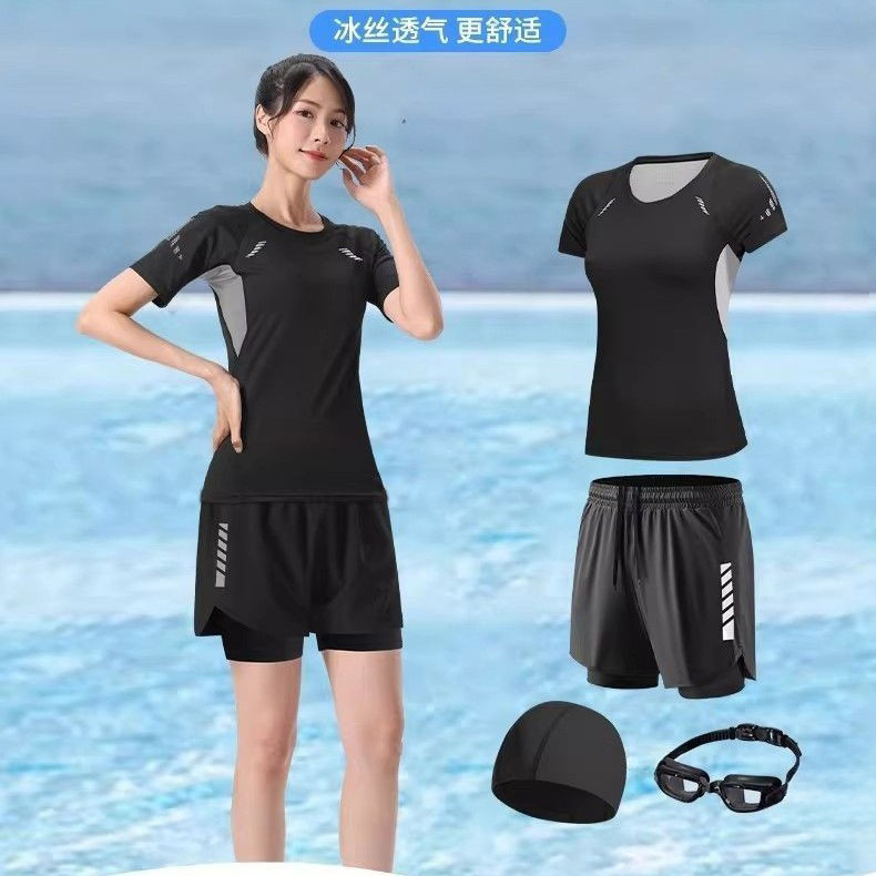 Women's Swimsuit Set, Two-Piece, Conservative, Plus Size, for Curvy Women, Covers the Body, Swim Top, Hot Spring Swim Shorts, 2026 New Model Women's Swimsuit Set, Two-Piece, Conservative, Plus Size, for Curvy Women, Covers the Body, Swim Top, Hot Spring Swim Shorts, 2026 New Model