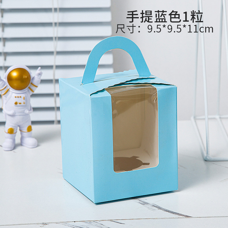 Caja de cupcake portátil cupcake transparente ventana pequeña taza de pastel de la tarde té tarta caja de embalaje de postre