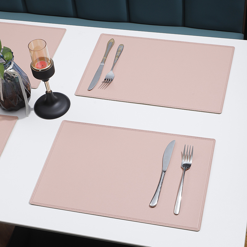 新中式餐厅酒店圆桌高档皮革餐垫西餐垫双面扇形隔热餐桌垫餐盘垫详情8