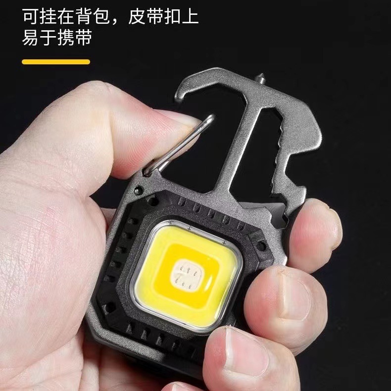 Al Aire Libre fuerte luz pequeña linterna mini portátil recargable multifuncional Llavero casa camping fuerte magnética luz de trabajo