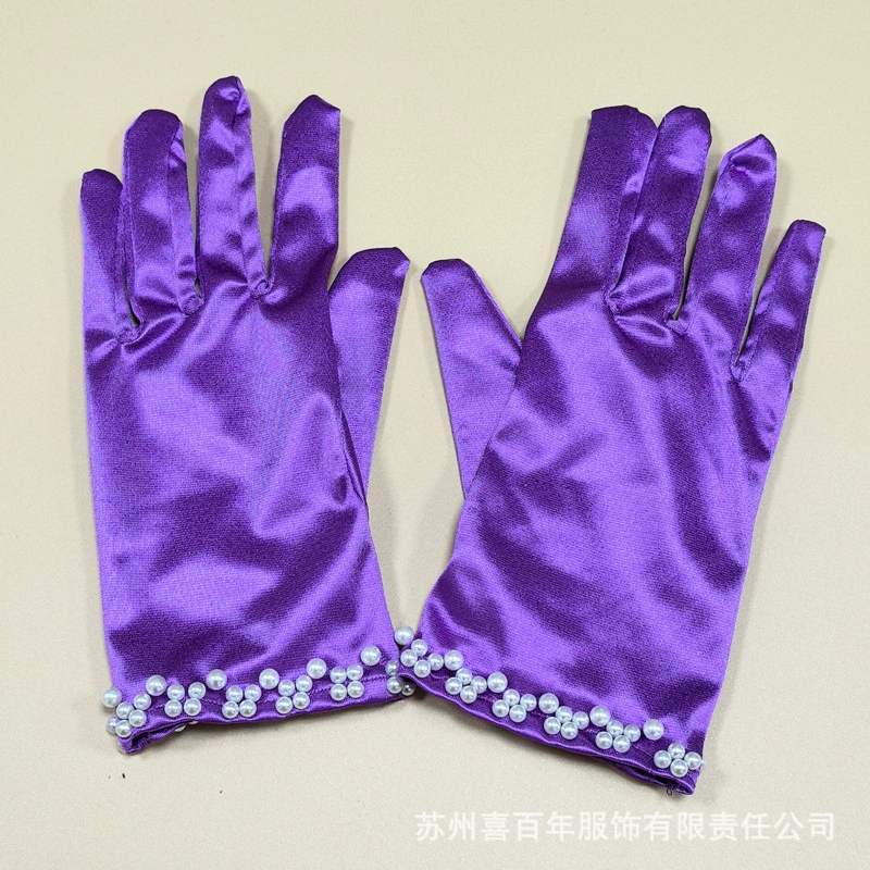 Short gloves for bride from pearl, retro accessory