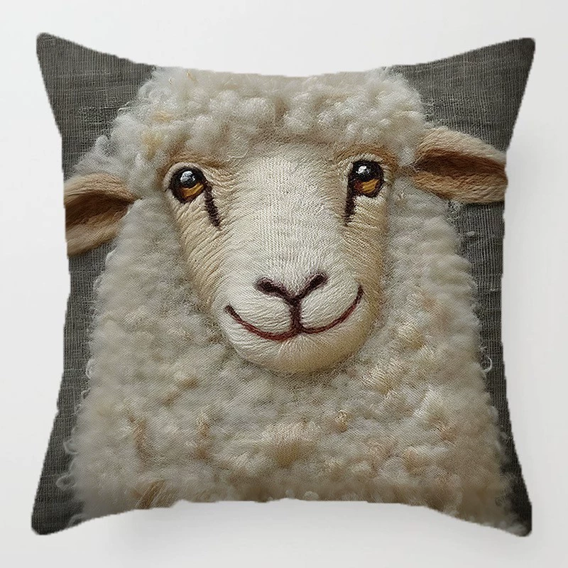 Pillow, plush pillowcase, cute sofa with animals, (Cross-border trading)