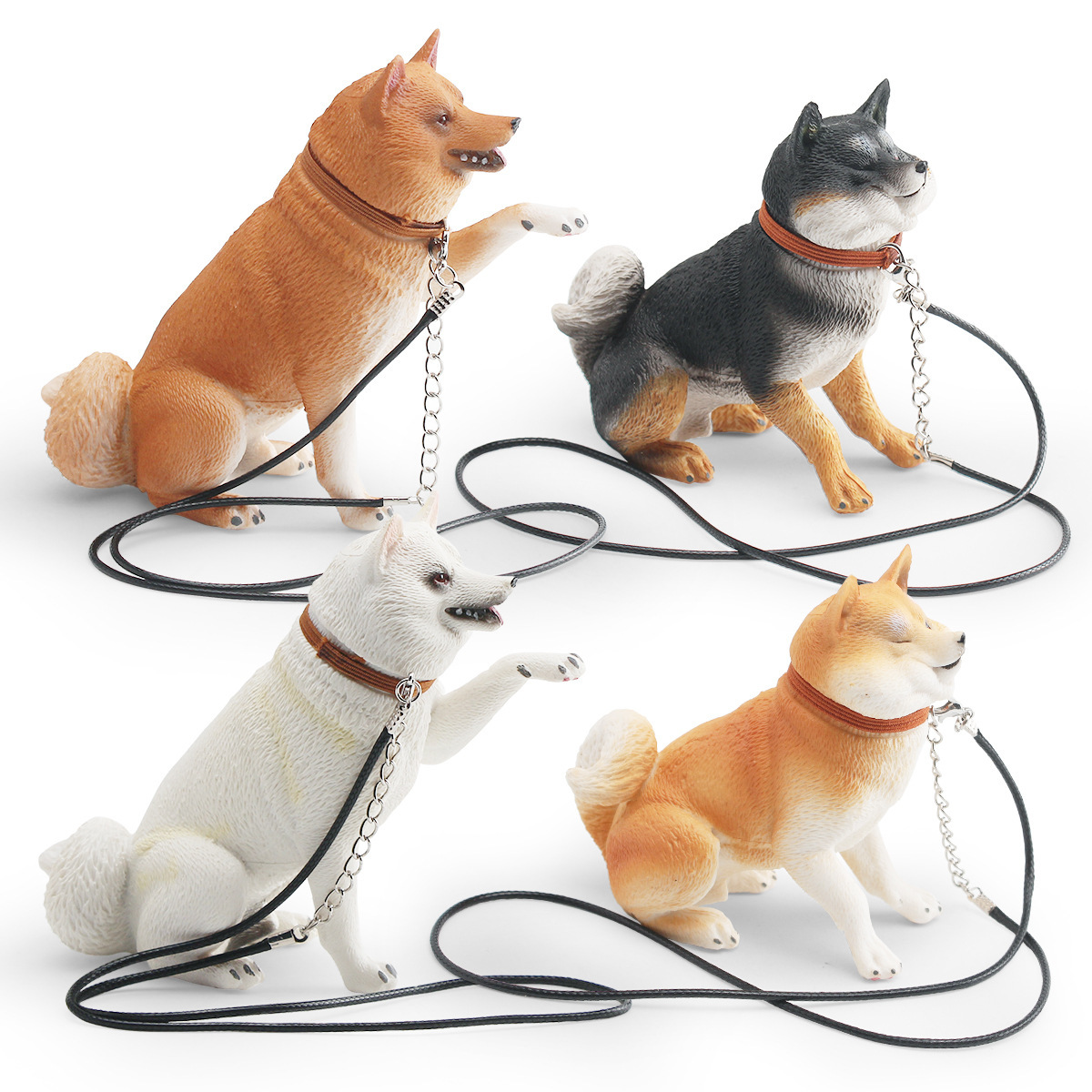 Simulación transfronteriza de perros perros perros animales perros idílicos Huangchai con cuerda de tracción juguetes decorativos
