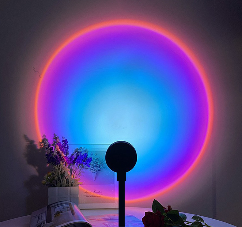 Sunset Lamp USB Atmosphere Lamp Desk Live Sunset Lamp Bedroom Bedside Lighting Projector Evening Sun Lamp Night Lamp