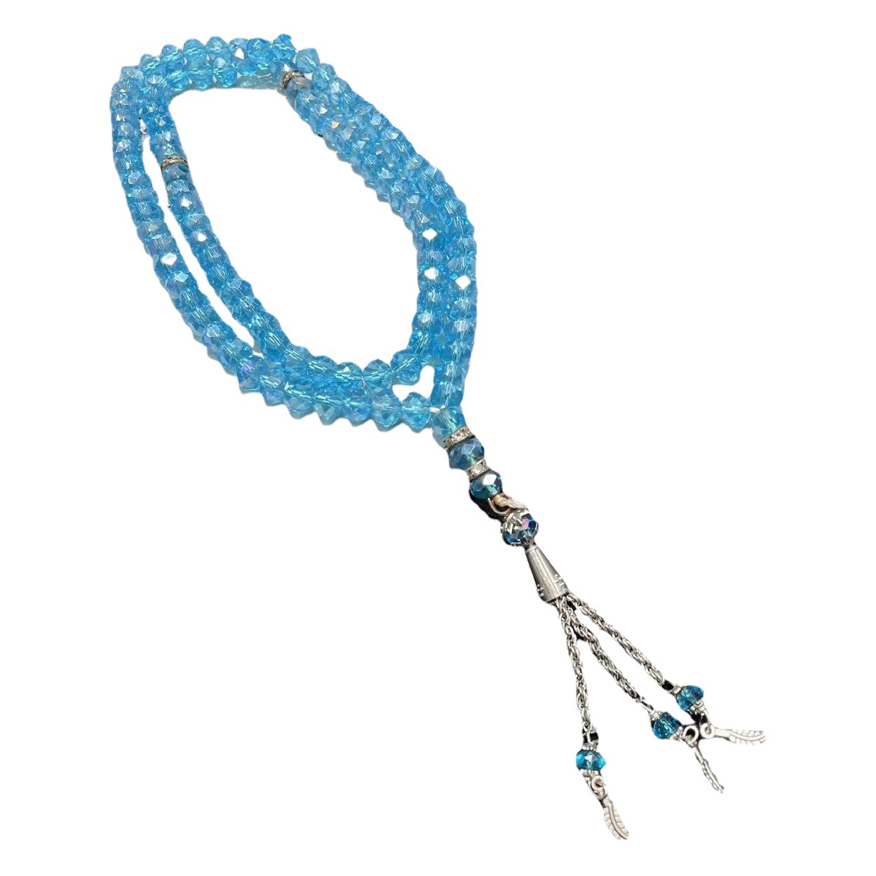 99 cuentas de cristal planas de 8 mm, pulsera musulmana de cuentas de oración, pulsera original, tasbih de adoración diaria transfronterizo