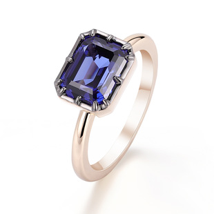 Sapphire Ring for Women Niche Accessible Luxury High-End Jewelry Customized Royal Blue Gold 14K Gold Ring for Women