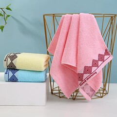 Pure Cotton Classic Chinese Knot Embroidered Towel with Fringe, Household Soft and Absorbent Wedding Guest Gift Towel