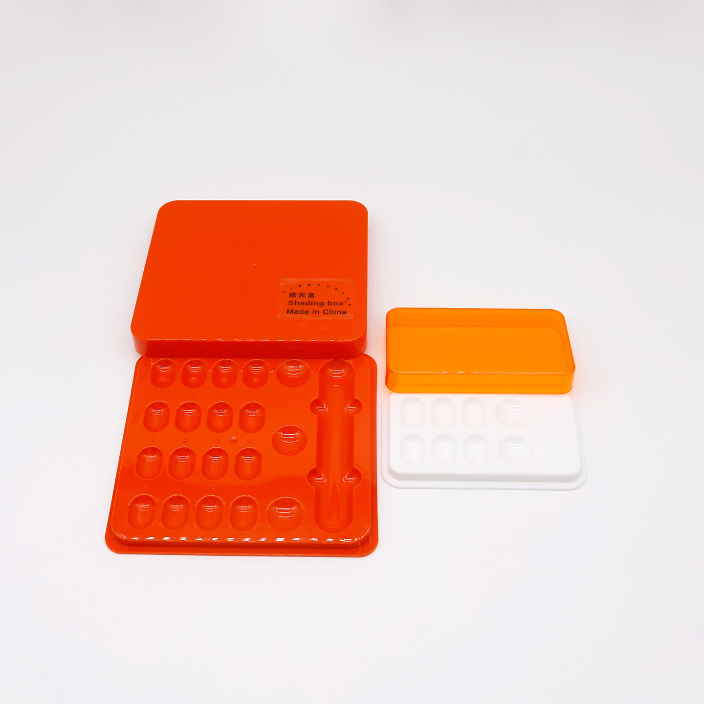 Caja de sombreado de resina estética dental con cubierta protectora colocación dental oral placa mezcladora adhesiva mezcla de color a prueba de luz