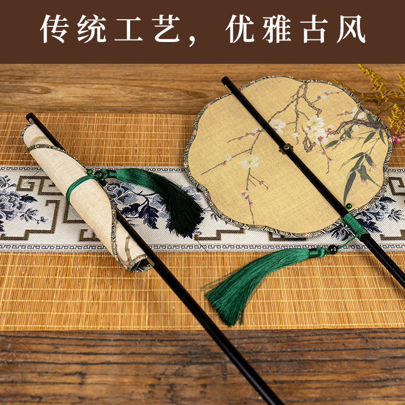 Ventilador de cintura plegable de estilo antiguo, bambú, flecha, traje de Han, cheongsam, falda de caballo, espectáculo fotográfico, regalo de estilo nacional, portátil