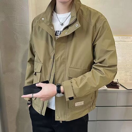 Men's Spring and Autumn Outerwear, Trendy Brand Fashion Stylish Top, High-end Workwear Jacket Clothing