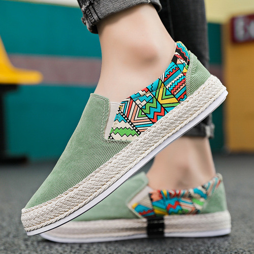 Cloth shoes for men 2024 new spring breathable casual one-legged thousand-layer sole handmade men's old Beijing canvas shoes
