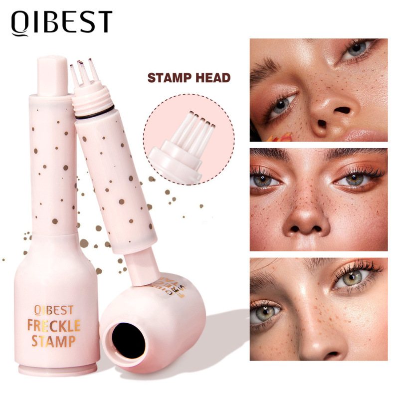 QIBEST棕色面部仿雀斑印章笔伪雀斑妆自然上色持妆便携化妆笔批发|undefined
