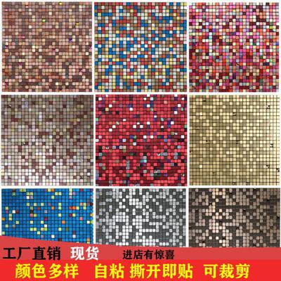 autohesion Aluminum plate Metal Mosaic ceramic tile TV backdrop Glass Bar counter Mirror a living room Wall stickers