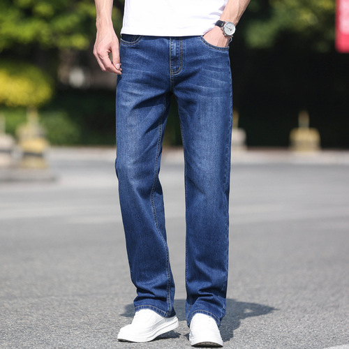 Men's Straight Leg Business Trousers Loose Fit Stretch Pencil Pants 888 Model 070