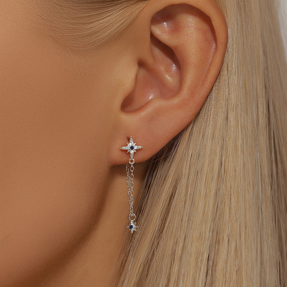 2g Weight 925 Sterling Silver Ear Needle Material Zircon Inlay Material Drop Earrings Classification 1 Pair Quantity Holiday, Banquet, Daily Occasion 925 Sterling Silver Material Geometric Pattern Women's Gender Tassel, Plating Design Simple Style Style 1 Pair 925 Sterling Silver Zircon Geometric Drop Earrings 10