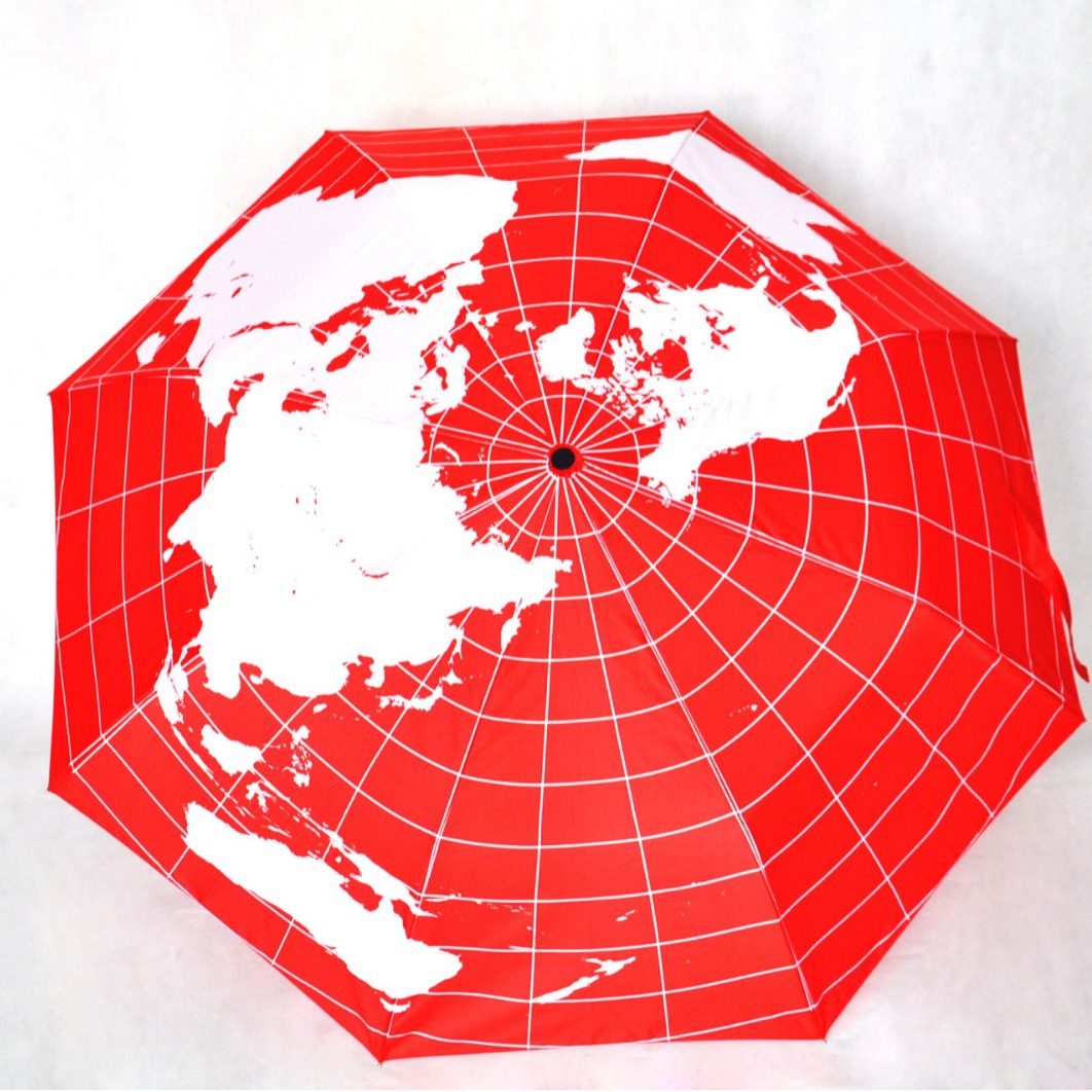 三折自动开伞地图伞定制广告伞礼品折叠雨伞加印LOGO自动伞太阳伞