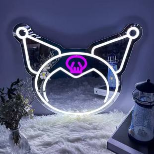 Acrylic Luminous Mirror Heart-Shaped Mirror Cat Makeup Mirror Light Decorative Light Custom Led Shape Neon Light