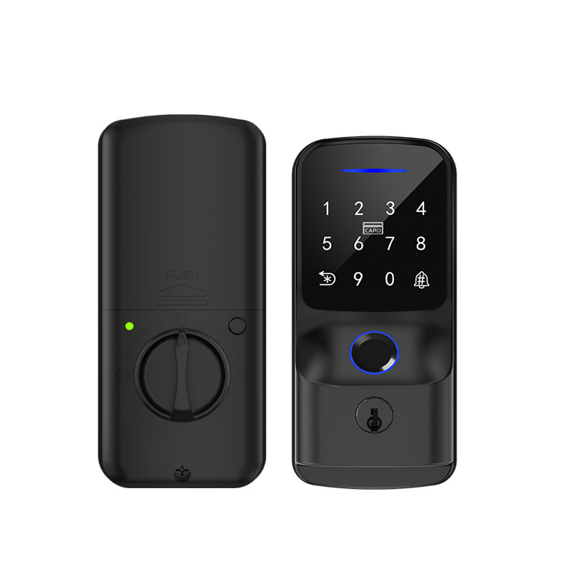 Cerradura inteligente TTLOCK de aleación de aluminio con huella dactilar y WiFi, superventas transfronteriza, para puertas de madera, con diseño antigraffiti, para apartamentos, del fabricante.