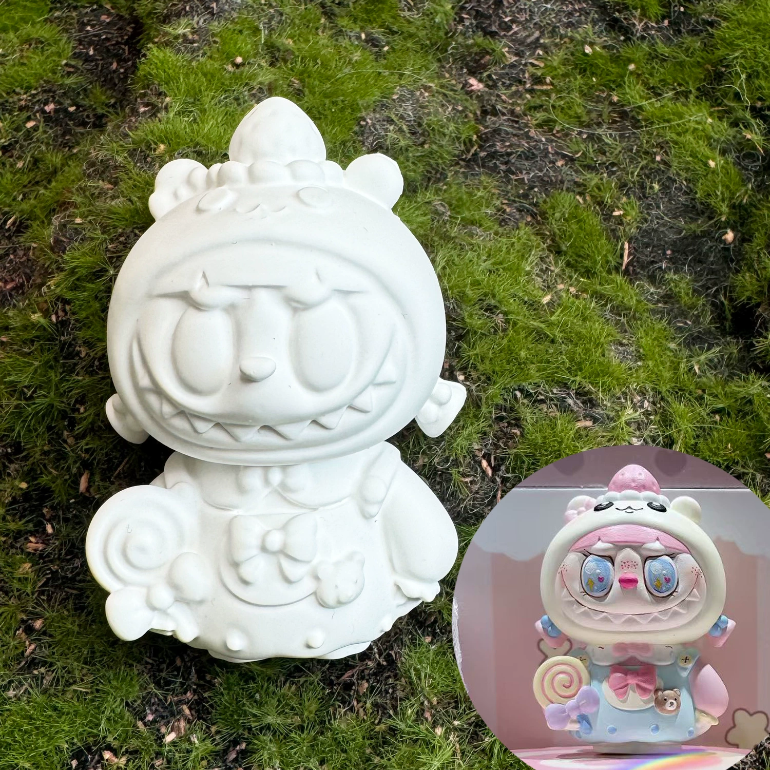 Labubu gypsum doll first generation second generation third generation labubu DIY graffiti peripheral clothes accessories plate