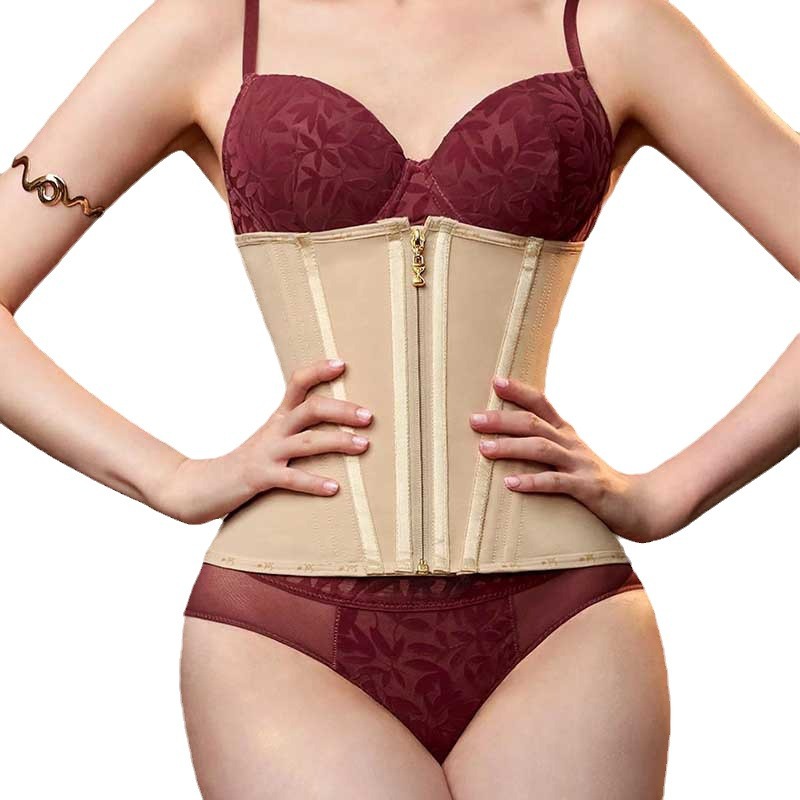 Oro cremallera látex transpirable cintura corsé cinturón deportes apretado plástico cinturón postparto cintura conformación ropa