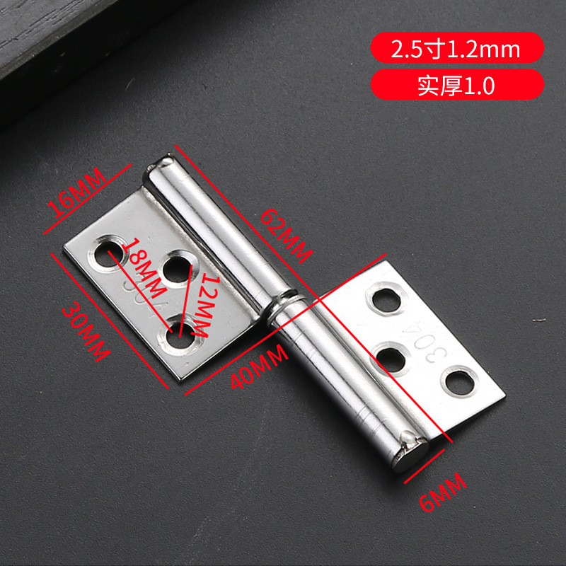 Acero inoxidable bandera bisagra baño fuego puerta desmontable mudo bisagra bandera bisagra gabinete bisagra Accesorios