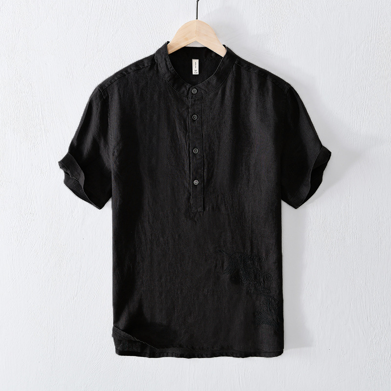 Men's Oversized Casual Shirt Breathable Modal Blend Minimalist_voghion.com