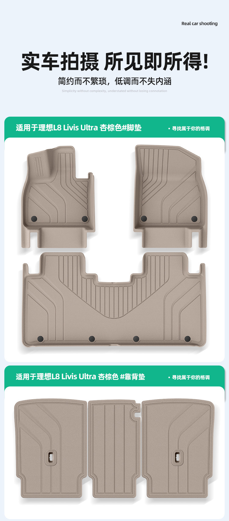 Suitable for 26 models of Li Auto L8 Livis/Ultra car floor mats, waterproof and wear-resistant TPE floor mats and trunk mat