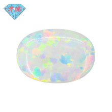 华港宝石 蛋形合成欧泊OPAL石裸石 戒面人造澳宝椭圆形平底OP17
