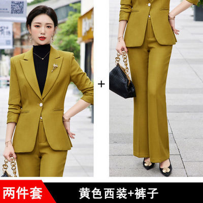 职业装女套装2022秋冬新款总裁气质女神范正装西服时尚前台工作服