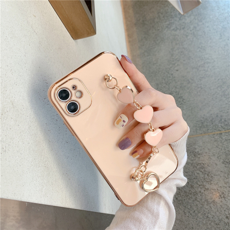 Galvanik geeignet für iPhone 14 Promax Apple 15 schützende Präzisionsloch-Telefonhülle, 13 Liebesarmband_voghion.com
