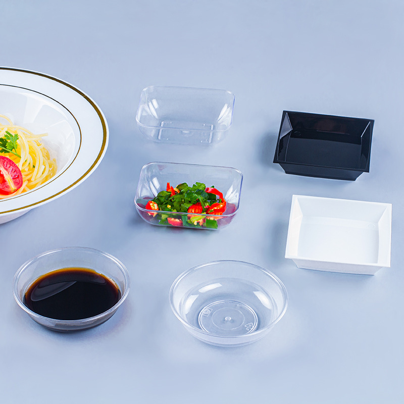 一次性碟子酱料碟透明硬塑料中餐盘热菜盘ps材质冷菜碟鱼盘小餐盘
