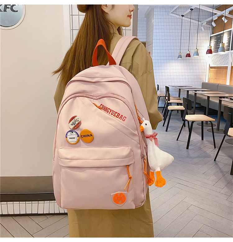 Korean Version Of Simple Backpack College Style Hit Color Cute Schoolbag display picture 2