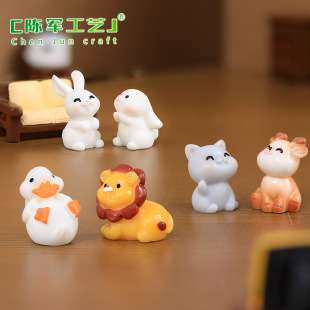 New micro landscape small ornaments small animals 12 micro landscape resin ornaments cute cartoon small animals 12