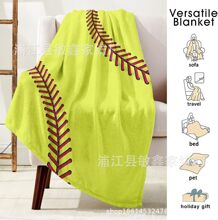 垒球毯垒球礼物送给女孩男孩，柔软温暖的垒球毯羊毛法兰绒毯子