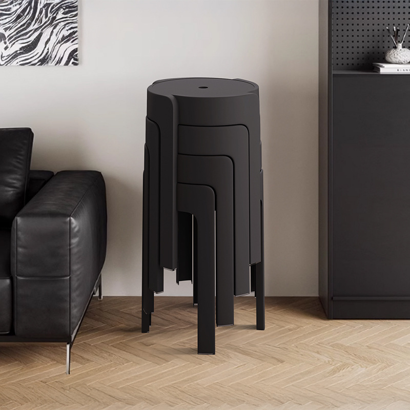 Taburete doméstico, plástico grueso, mesa de comedor torbellino, banco, taburete de molino de viento, taburete redondo alto, taburete de goma, silla simple