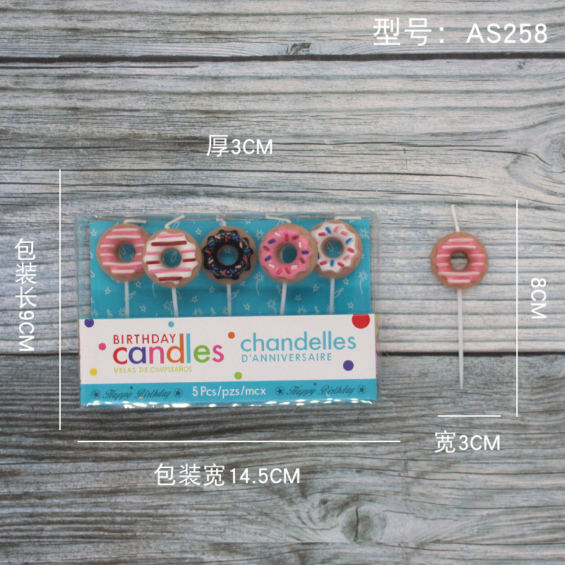 Vela de cumpleaños de dibujos animados al por mayor popular fiesta de flores oso dinosaurio donut cara sonriente vela de pastel para niños