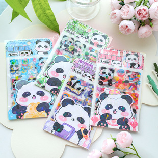 Panda frosted stickers single sale cute cartoon frosted pet stickers decorative phone case water Cup goo card stickers