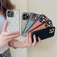 镜头膜皮纹壳浮雕月亮适用iPhone14pro max手机壳苹果15新款13/12